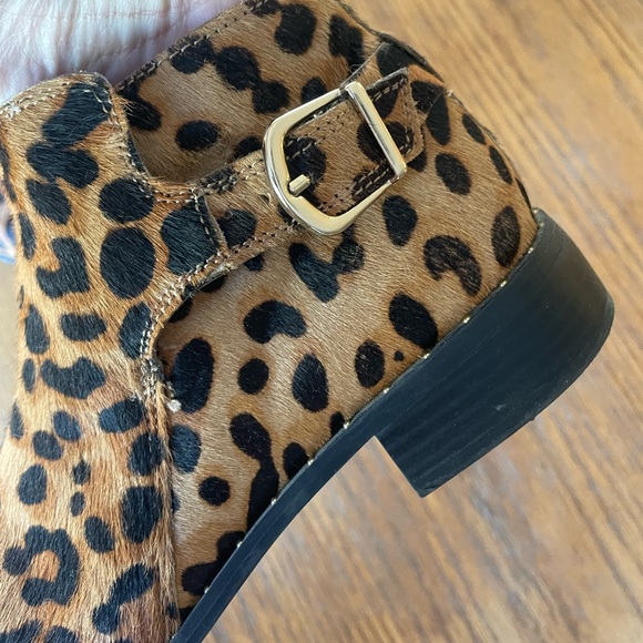 Steven by Steve Madden Cain Leopard Print Clio Ankle Flat Booties Size 8.5 - Picture 8 of 12